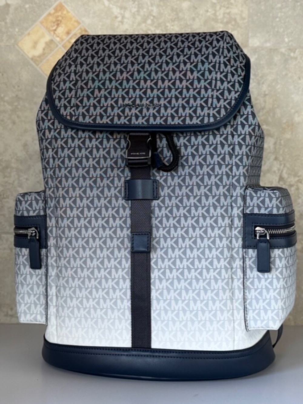 MICHAEL KORS COOPER LARGE UTILITY BACKPACK MK OMBRE NAVY